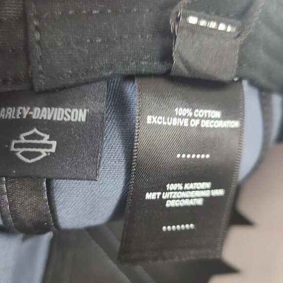 Harley Davidson Motor Cycle Fitted Hat Size 7 1/4" Woven Blue NWT - Picture 7 of 8